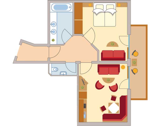  Appartement Brunnenkopf
(1 Schlafzimmer)